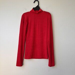 F.T.W.W. Red Turtleneck Long Sleeve Top‎